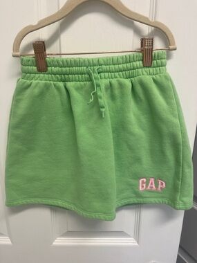 GAP Kids Bright Green Cotton Skort with Pink Accent
